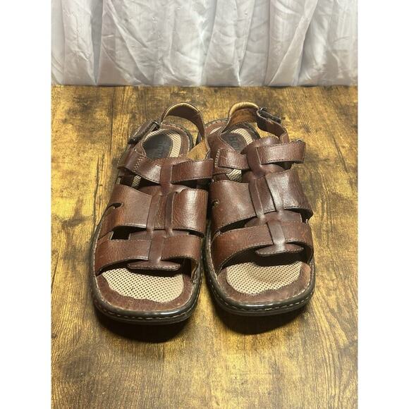 Born Fisherman Sandals Mens 13 Brown Leather Comfort Gorpcore Hiking Minimalist - Picture 2 of 12